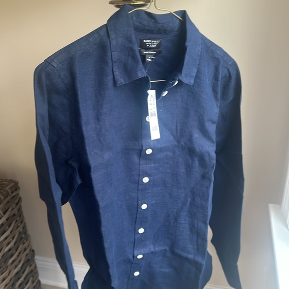 J crew Baird Mcnutt navy linen shirt - Picture 2 of 2